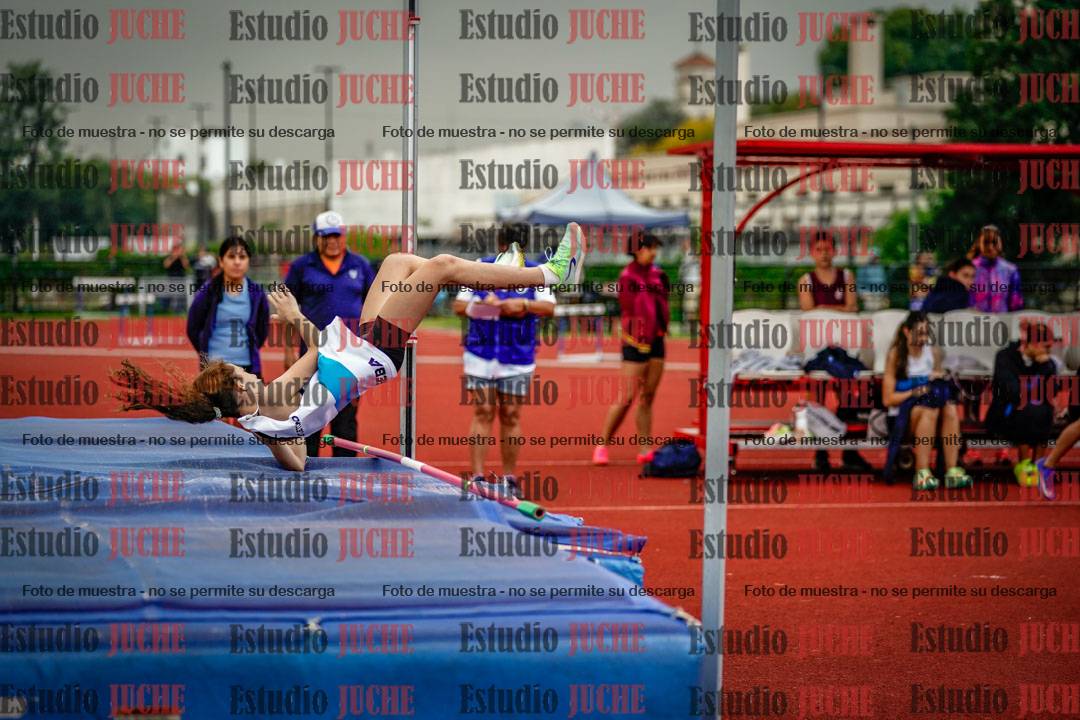 Fotos del salto en alto de mujeres y varones