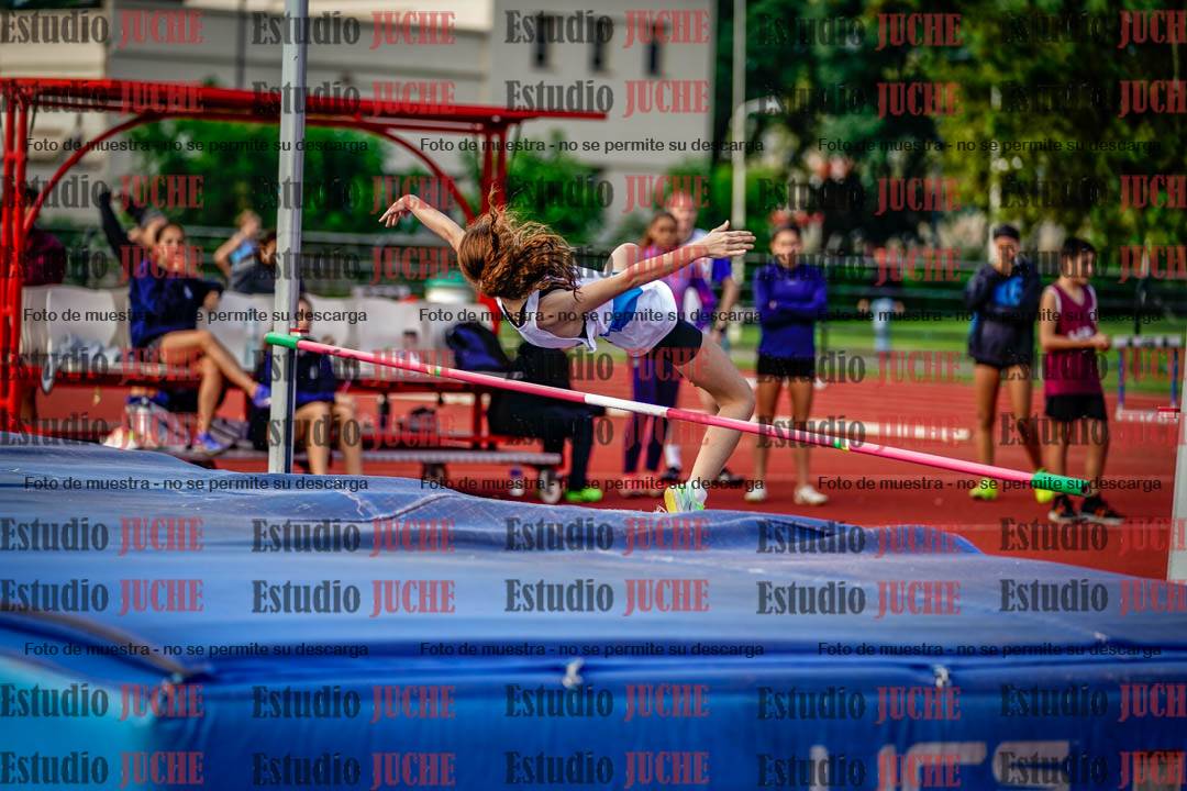 Fotos del salto en alto de mujeres y varones