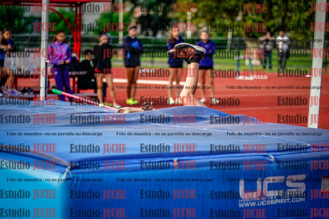 Fotos del salto en alto de mujeres y varones