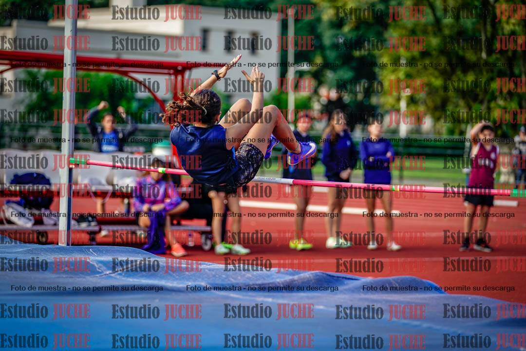 Fotos del salto en alto de mujeres y varones