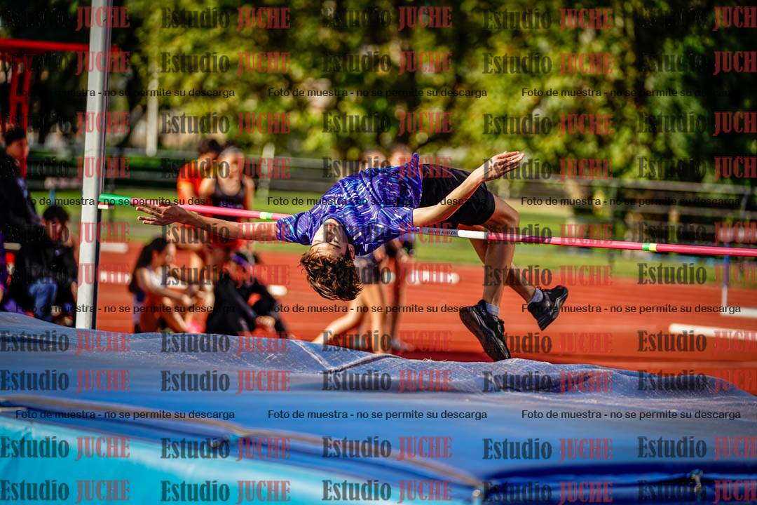 Fotos del salto en alto de mujeres y varones