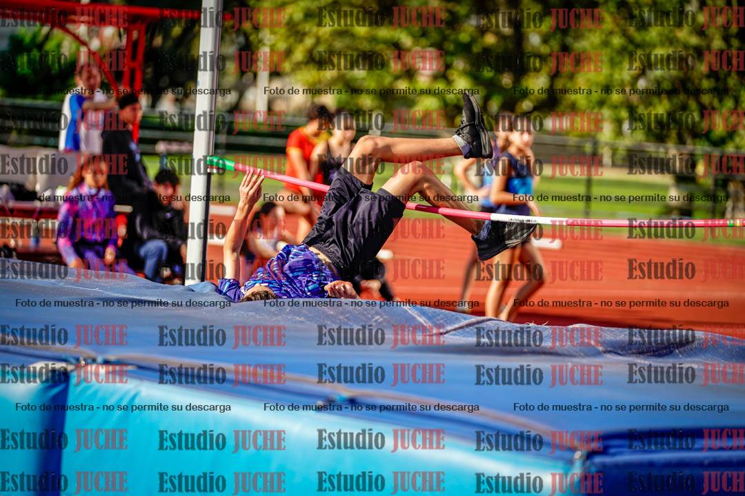 Fotos del salto en alto de mujeres y varones