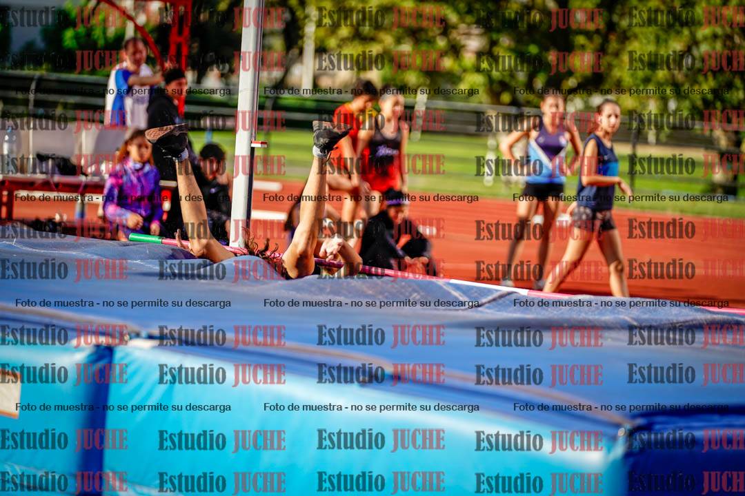 Fotos del salto en alto de mujeres y varones