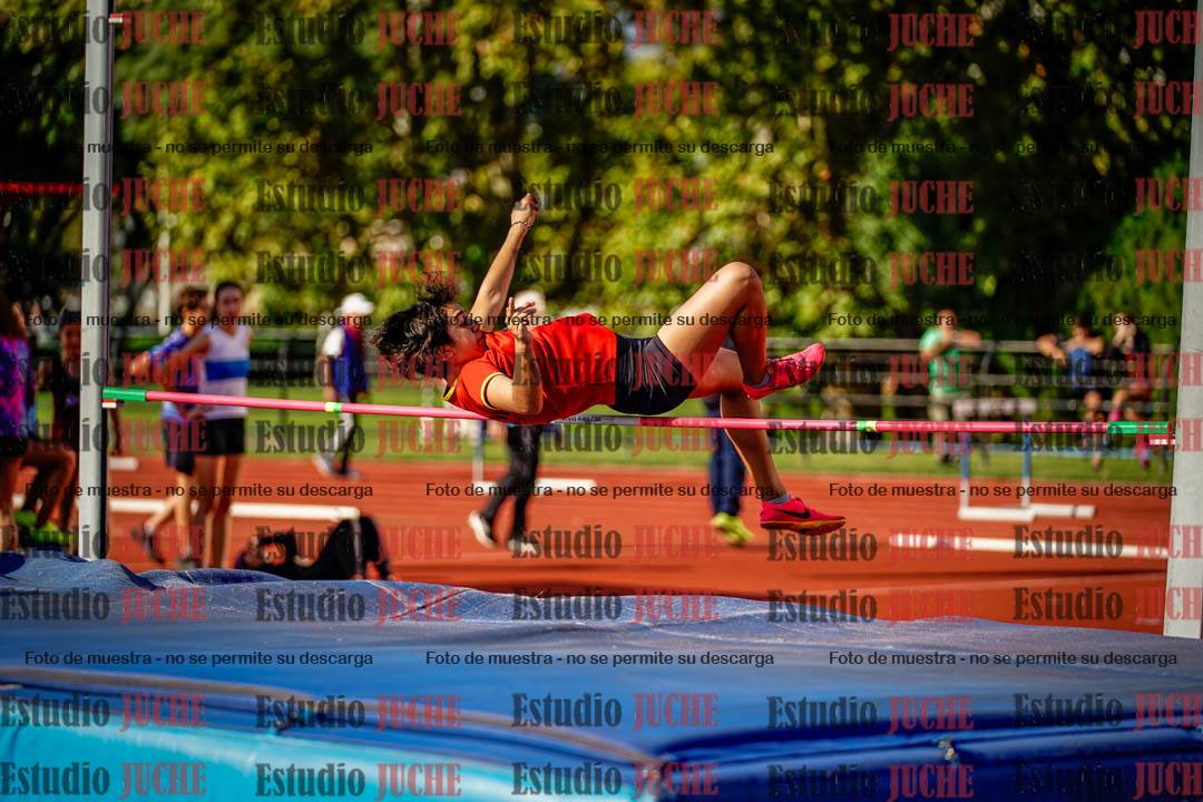 Fotos del salto en alto de mujeres y varones