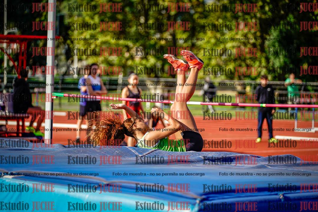 Fotos del salto en alto de mujeres y varones