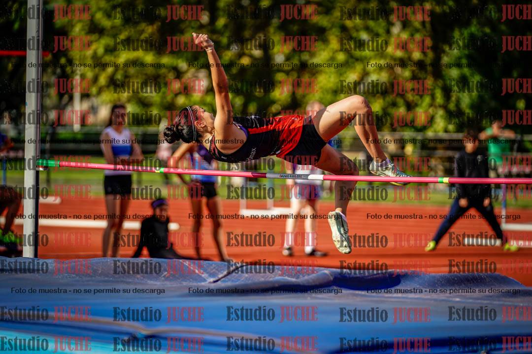 Fotos del salto en alto de mujeres y varones