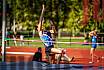 Fotos del salto en alto de mujeres y varones