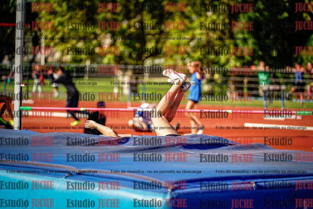 Fotos del salto en alto de mujeres y varones