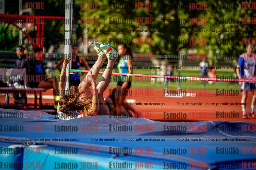 Fotos del salto en alto de mujeres y varones