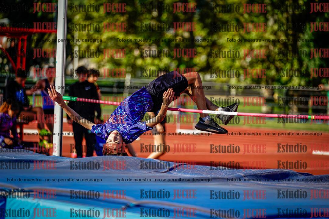 Fotos del salto en alto de mujeres y varones