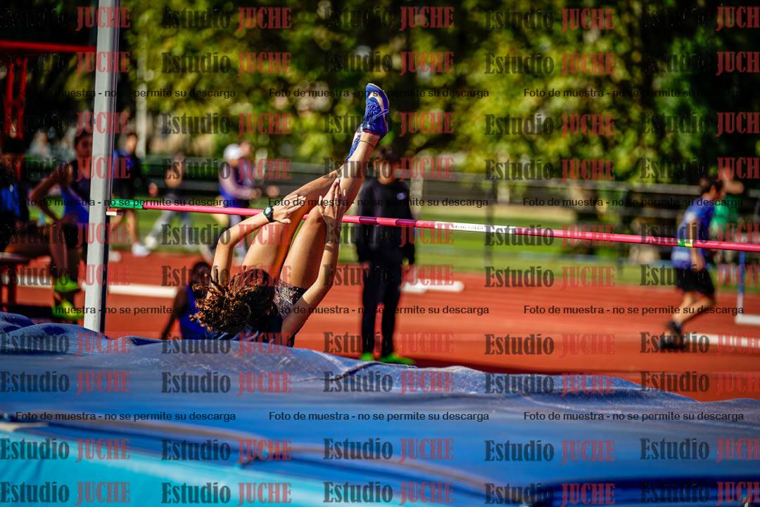 Fotos del salto en alto de mujeres y varones
