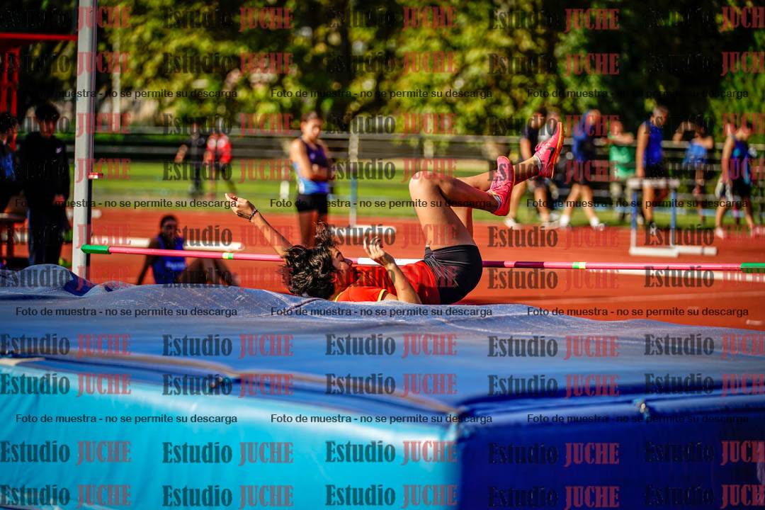 Fotos del salto en alto de mujeres y varones