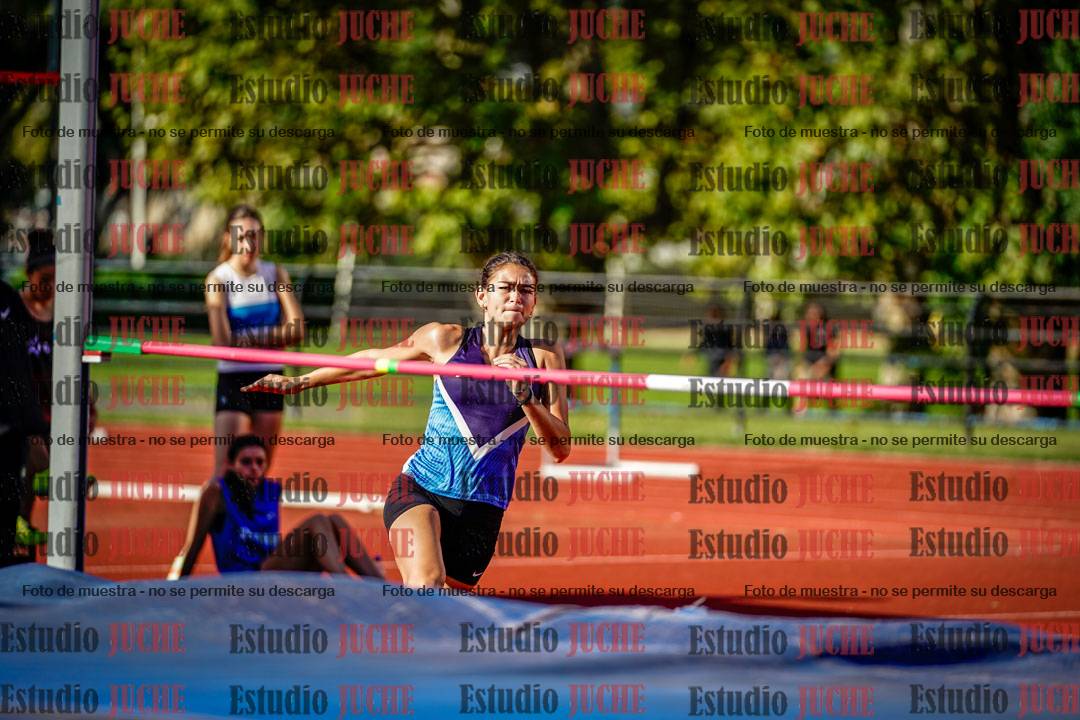 Fotos del salto en alto de mujeres y varones