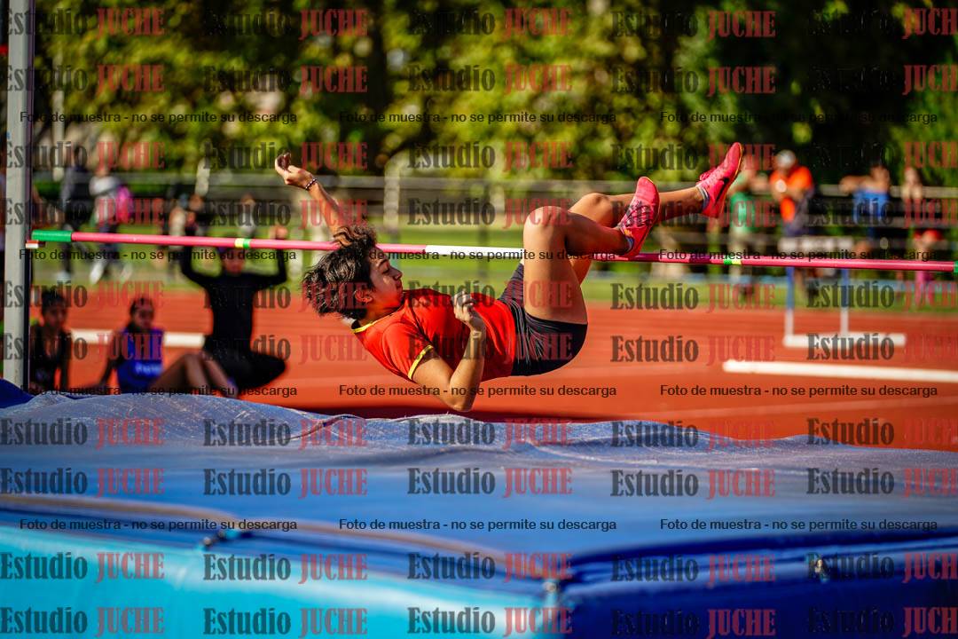 Fotos del salto en alto de mujeres y varones