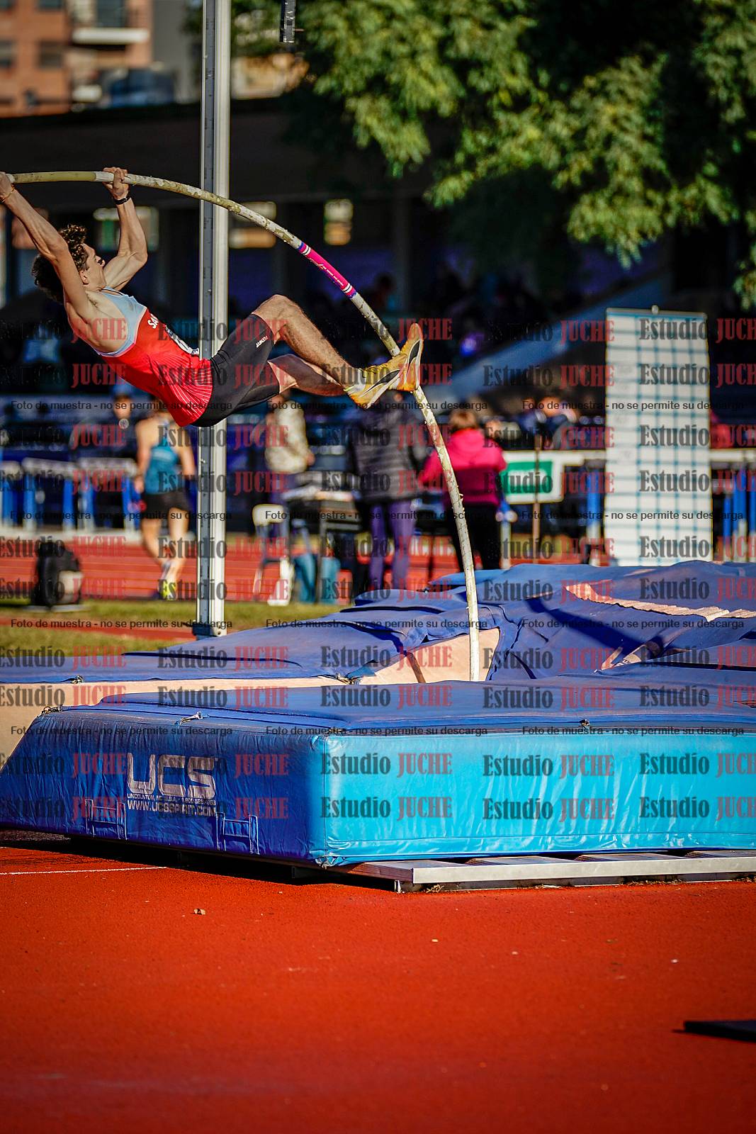 Fotos del salto con garrocha de varones