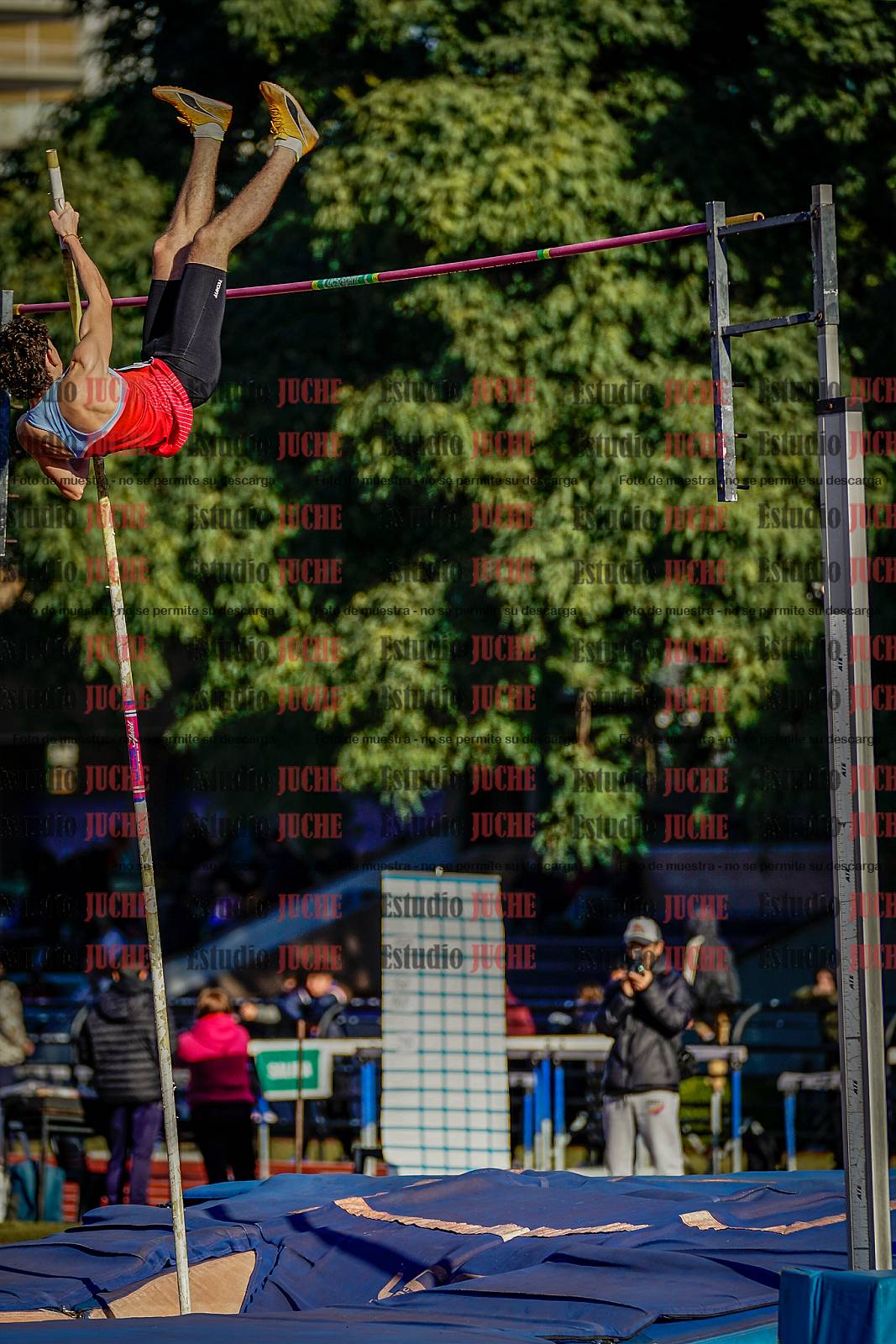 Fotos del salto con garrocha de varones