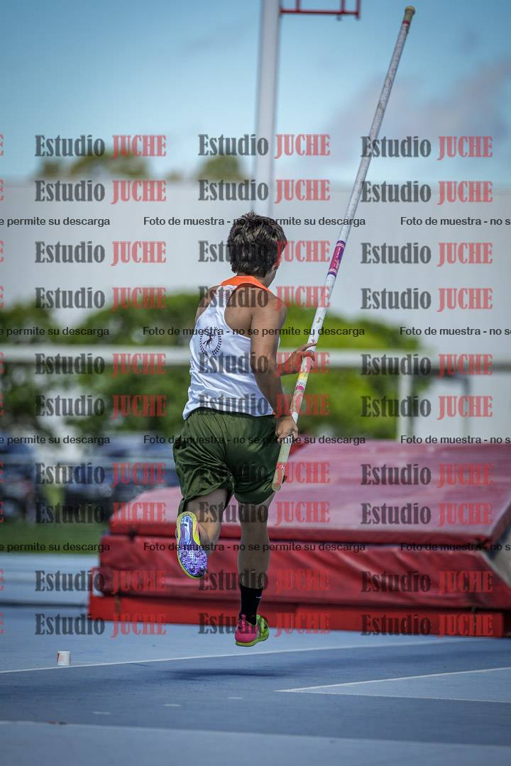 Fotos del salto con garrocha de mujeres y varones - todas las alturas