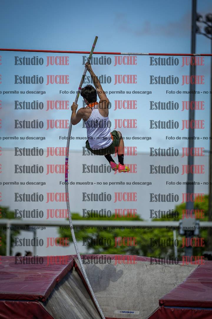 Fotos del salto con garrocha de mujeres y varones - todas las alturas