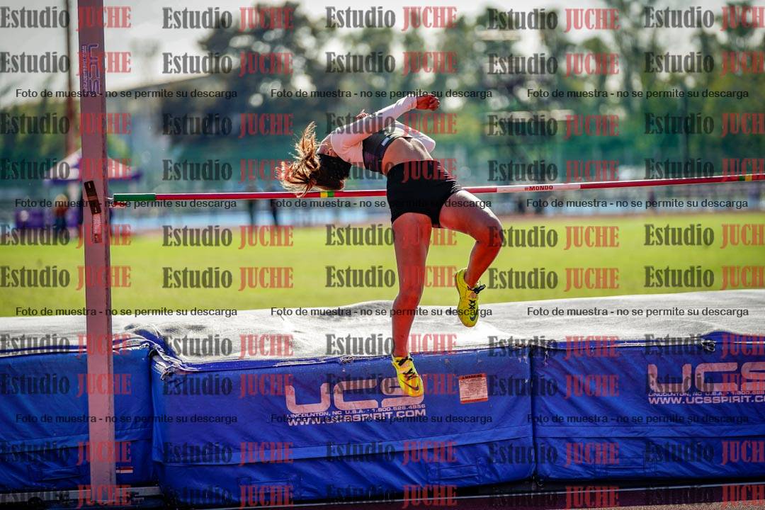 Fotos del salto en alto de mujeres y varones