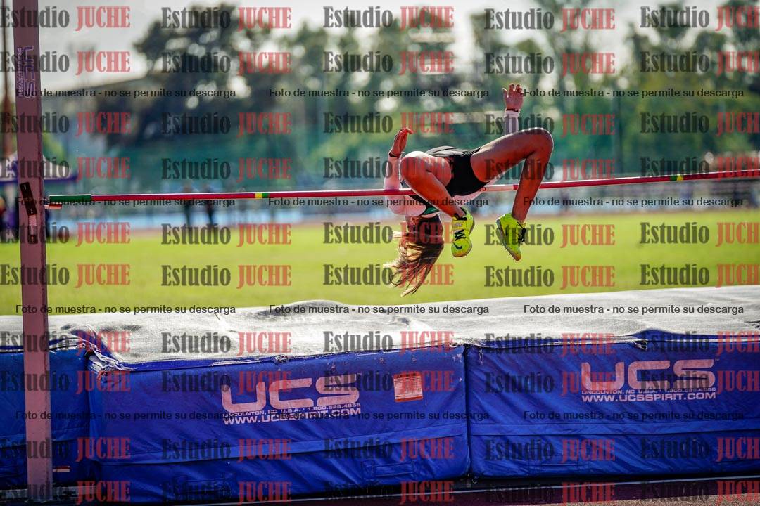 Fotos del salto en alto de mujeres y varones