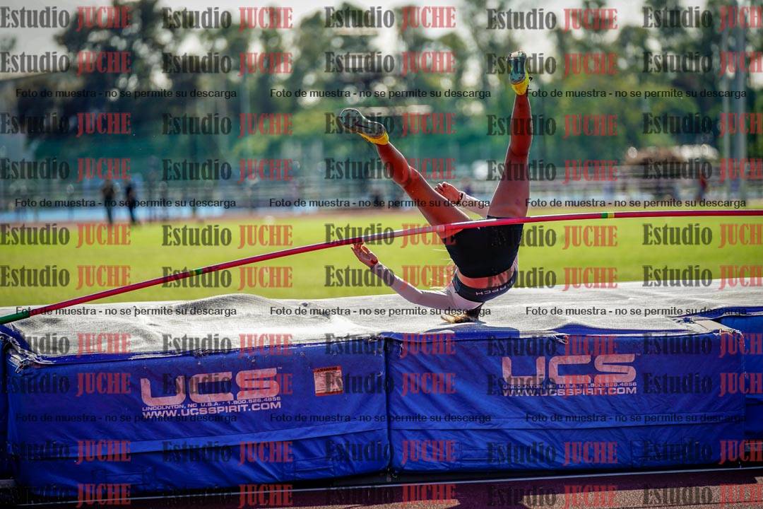 Fotos del salto en alto de mujeres y varones