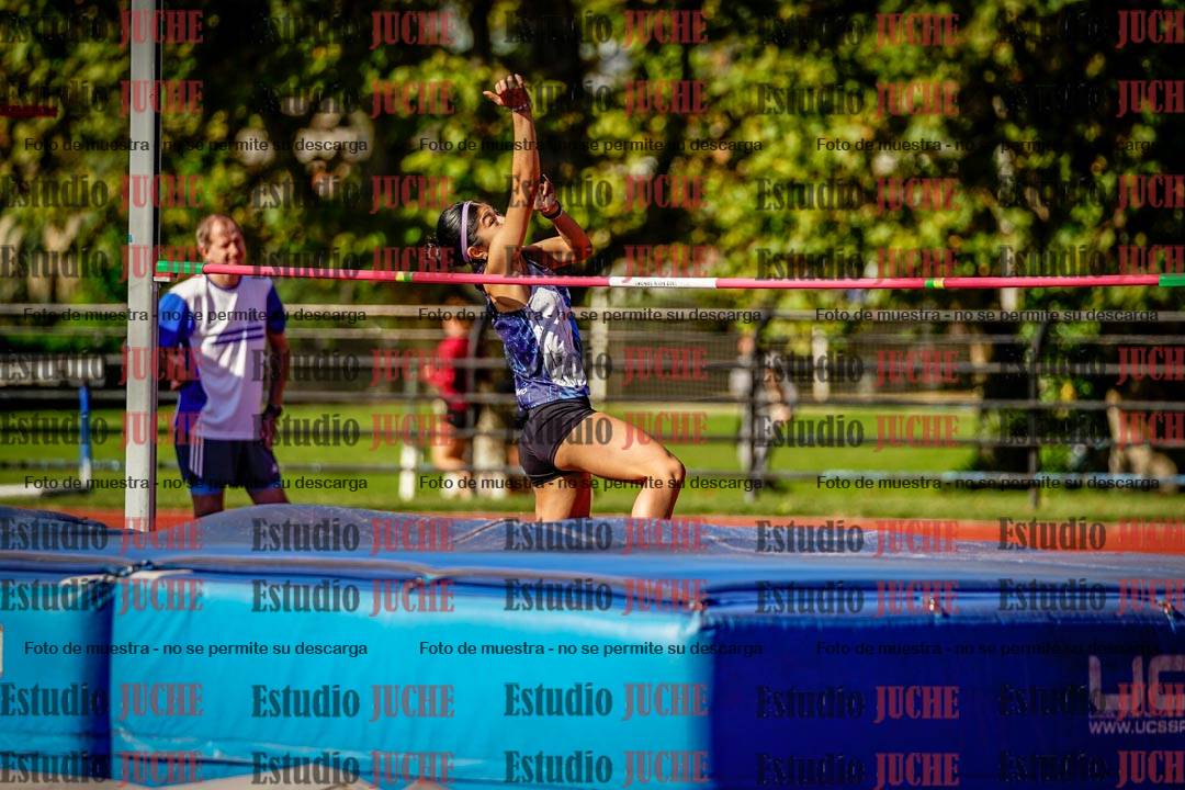 Fotos del salto en alto de mujeres y varones