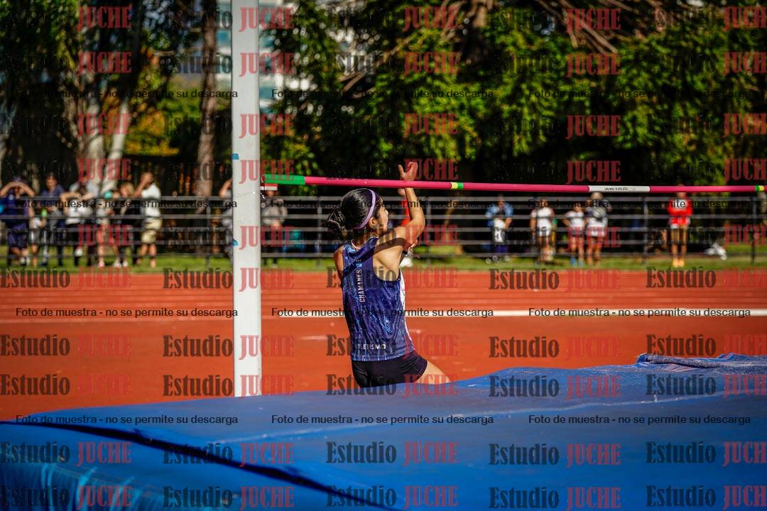 Fotos del salto en alto de mujeres y varones