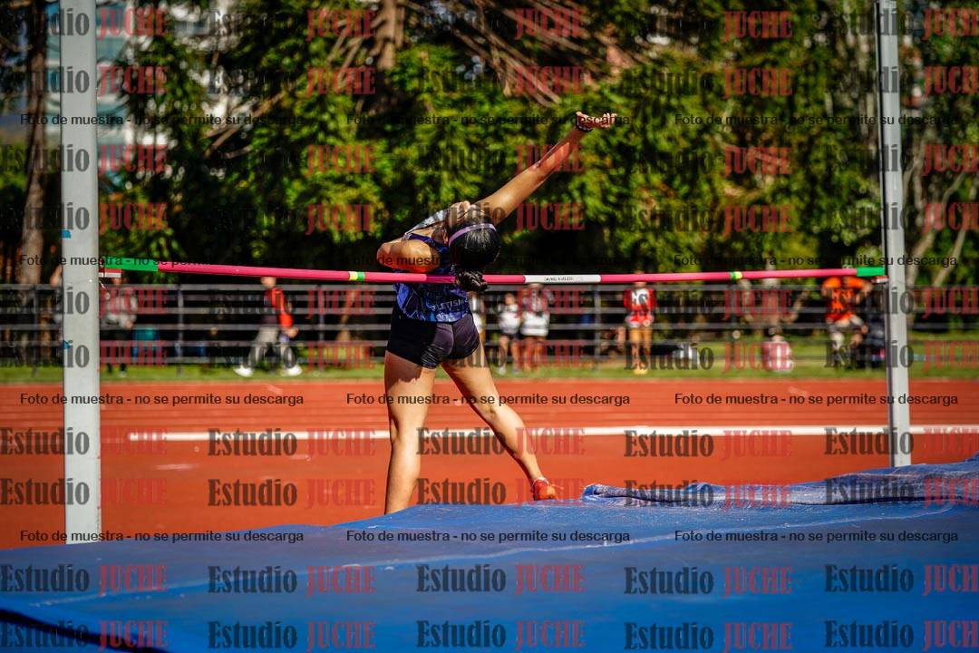 Fotos del salto en alto de mujeres y varones