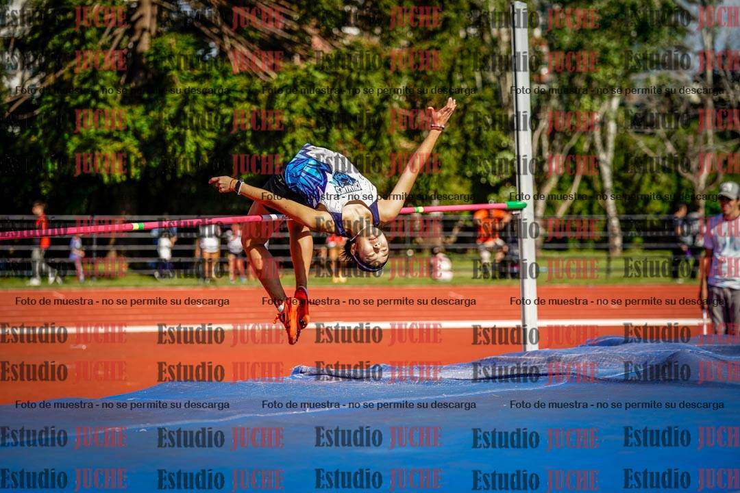 Fotos del salto en alto de mujeres y varones