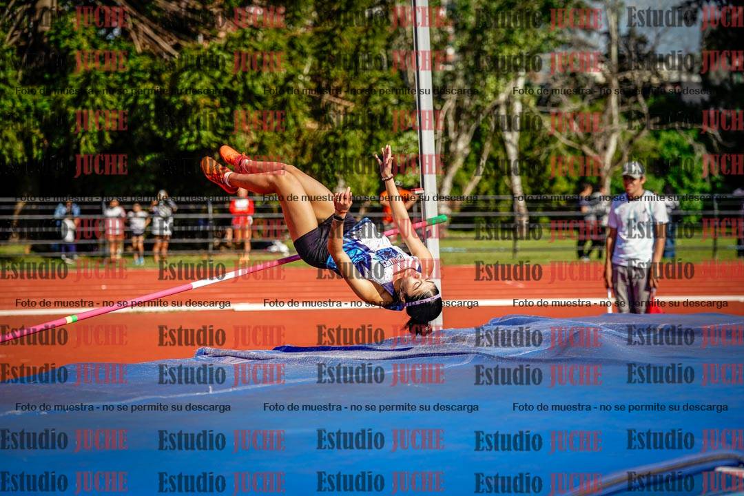 Fotos del salto en alto de mujeres y varones