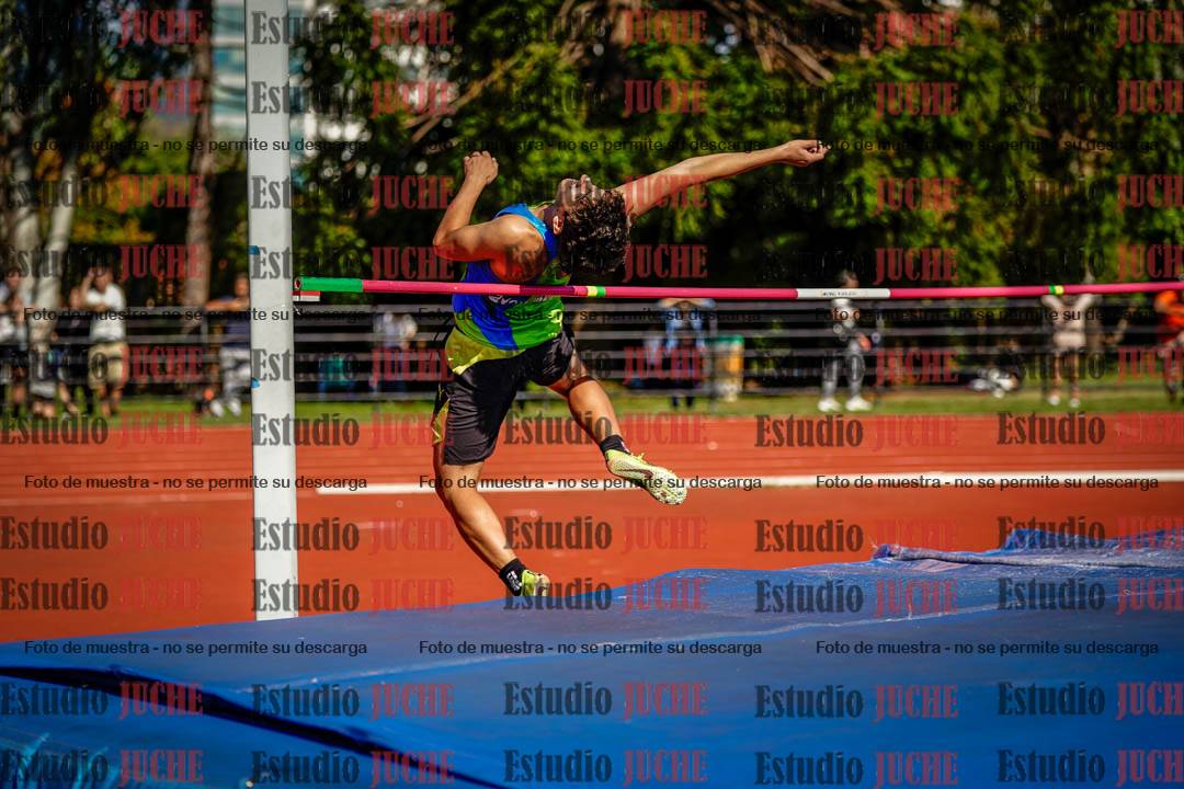 Fotos del salto en alto de mujeres y varones