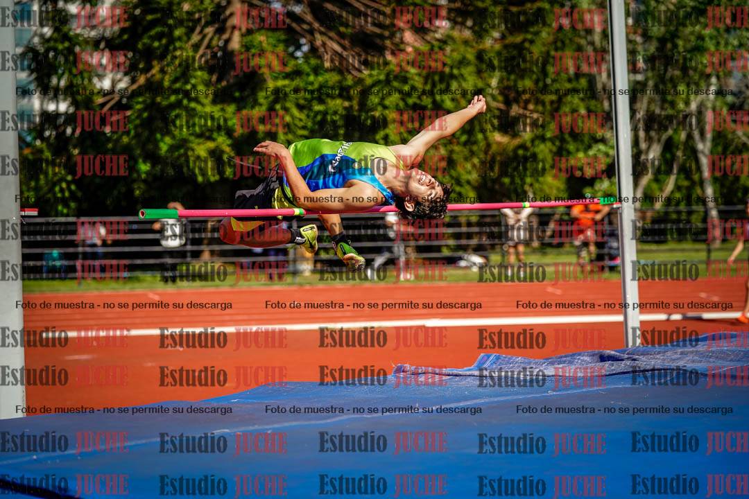 Fotos del salto en alto de mujeres y varones