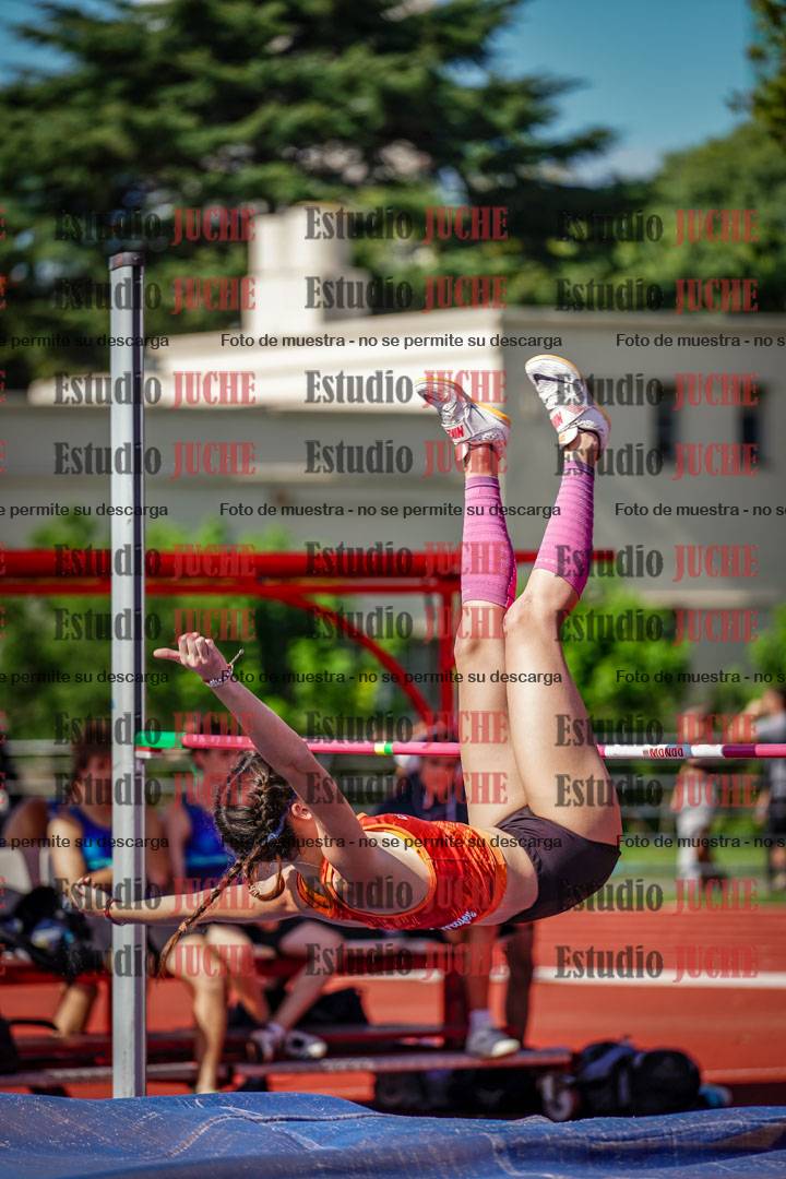 Fotos del salto en alto de mujeres y varones
