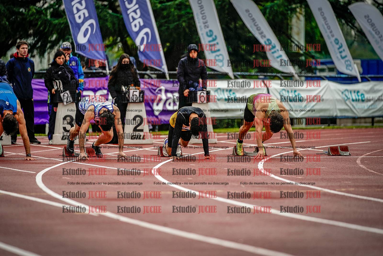 Fotos de los 100 m llanos de varones