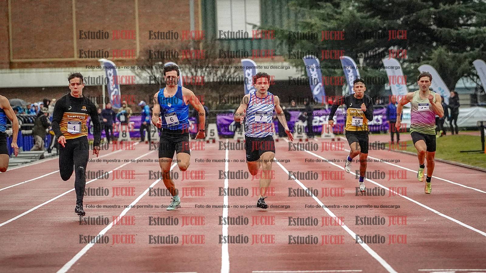 Fotos de los 100 m llanos de varones