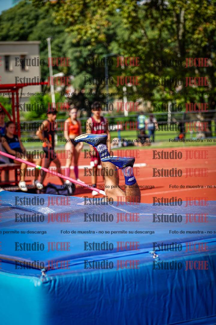 Fotos del salto en alto de mujeres y varones