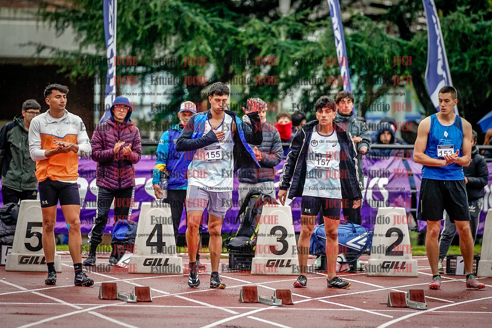 Fotos de los 100 m llanos de varones - decatlón 1