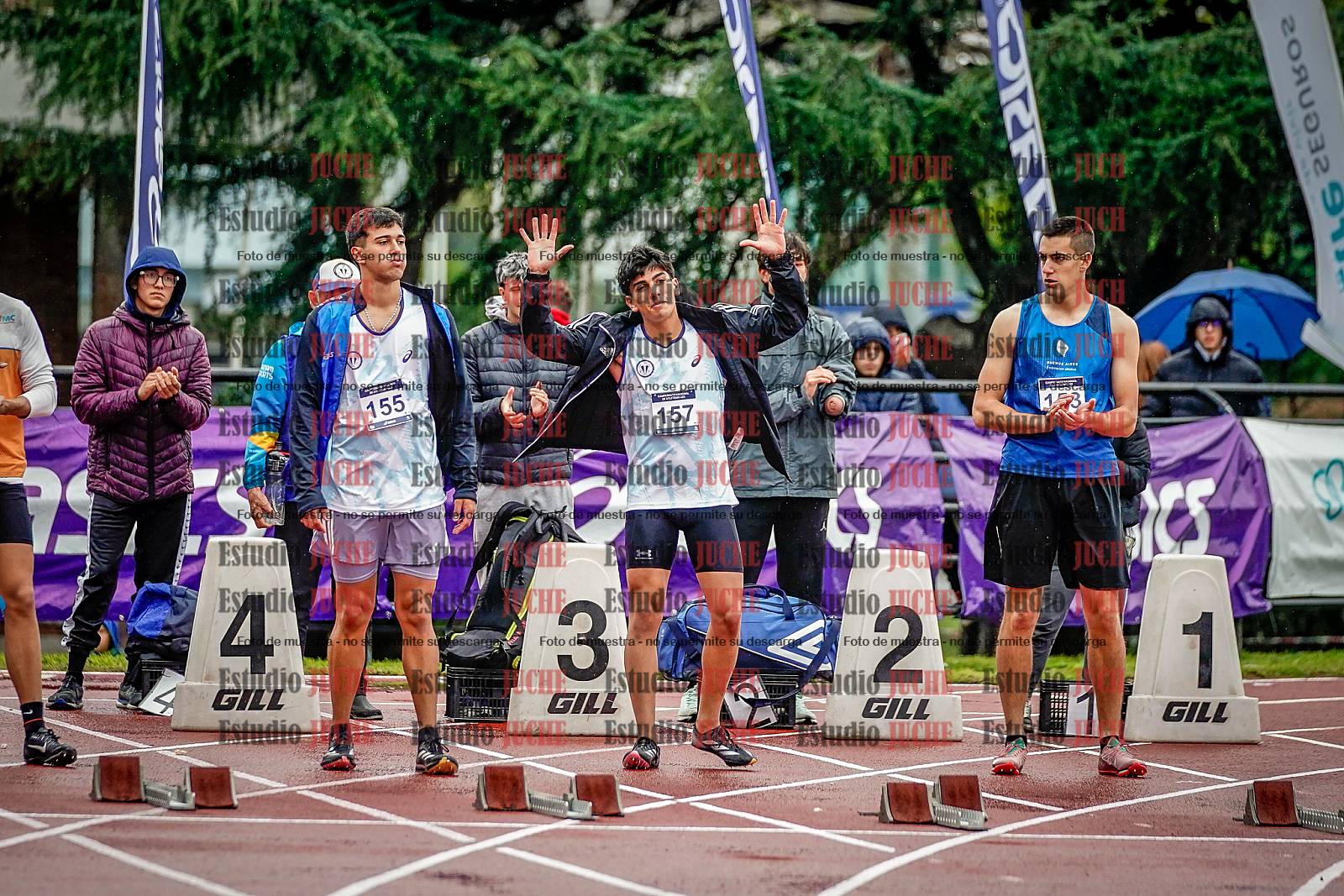 Fotos de los 100 m llanos de varones - decatlón 1