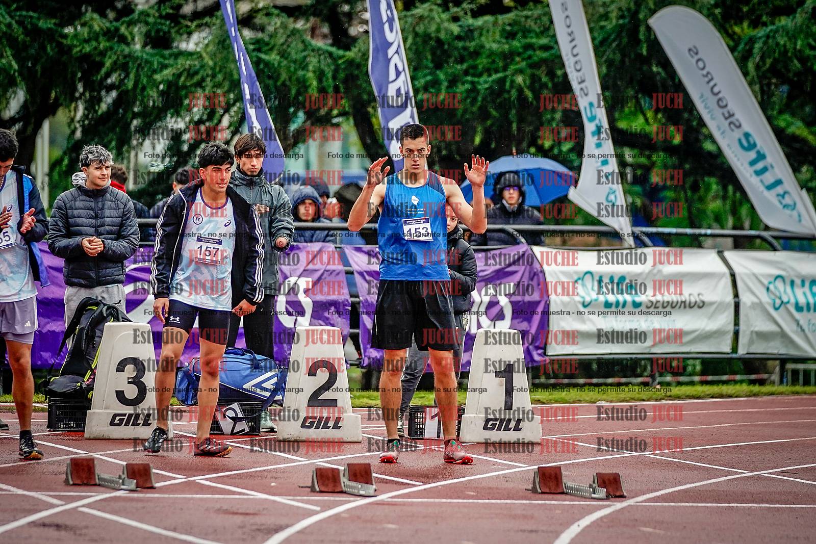 Fotos de los 100 m llanos de varones - decatlón 1