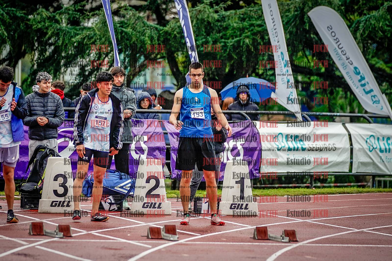 Fotos de los 100 m llanos de varones - decatlón 1
