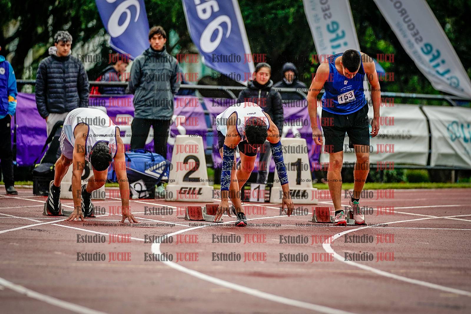 Fotos de los 100 m llanos de varones - decatlón 1