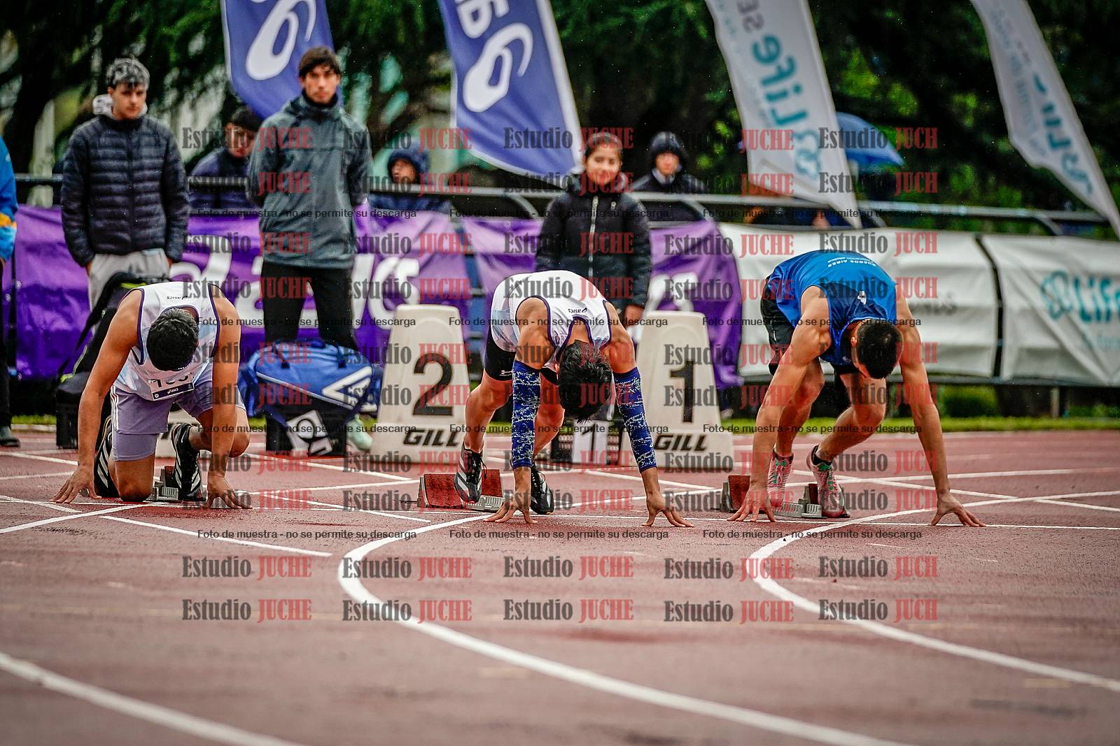 Fotos de los 100 m llanos de varones - decatlón 1