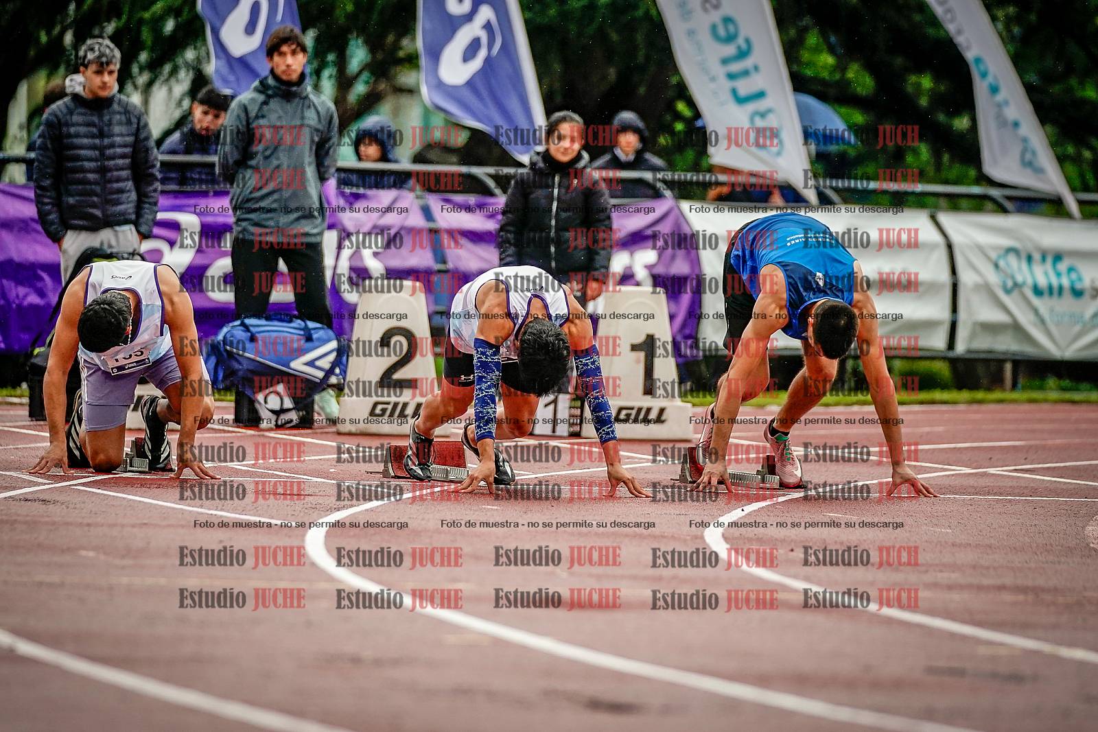 Fotos de los 100 m llanos de varones - decatlón 1