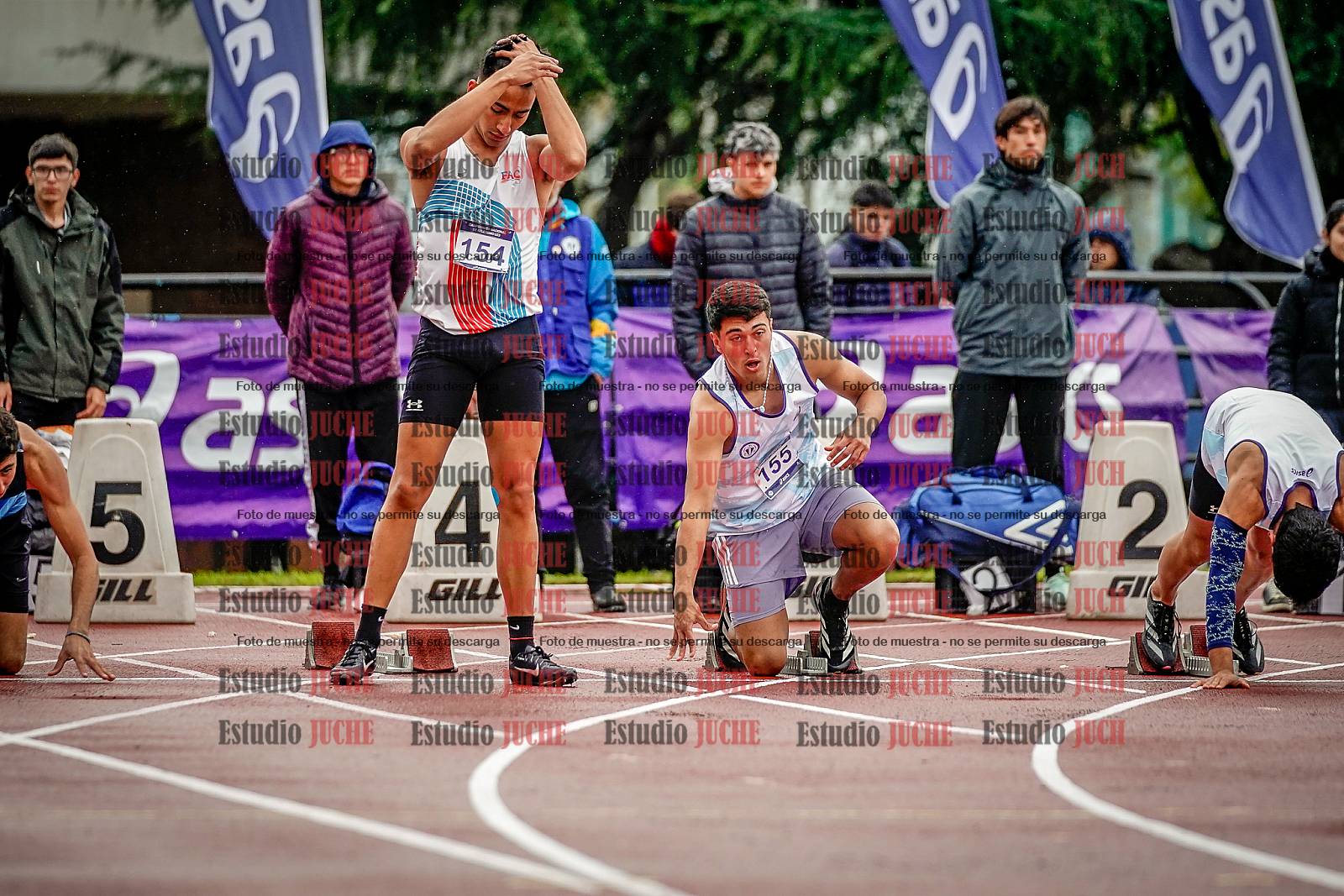 Fotos de los 100 m llanos de varones - decatlón 1