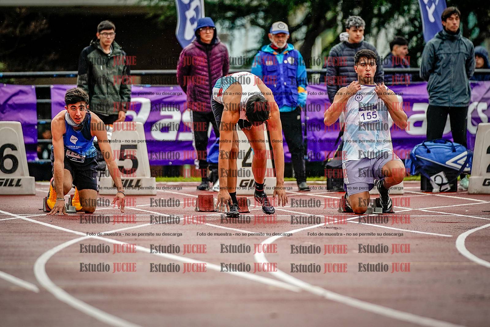 Fotos de los 100 m llanos de varones - decatlón 1