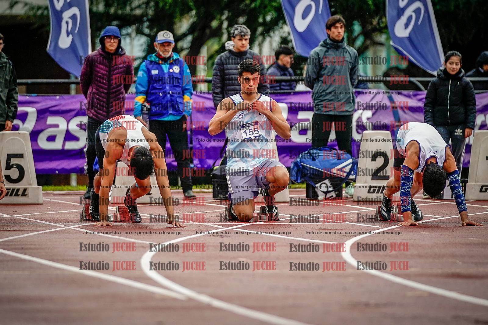Fotos de los 100 m llanos de varones - decatlón 1