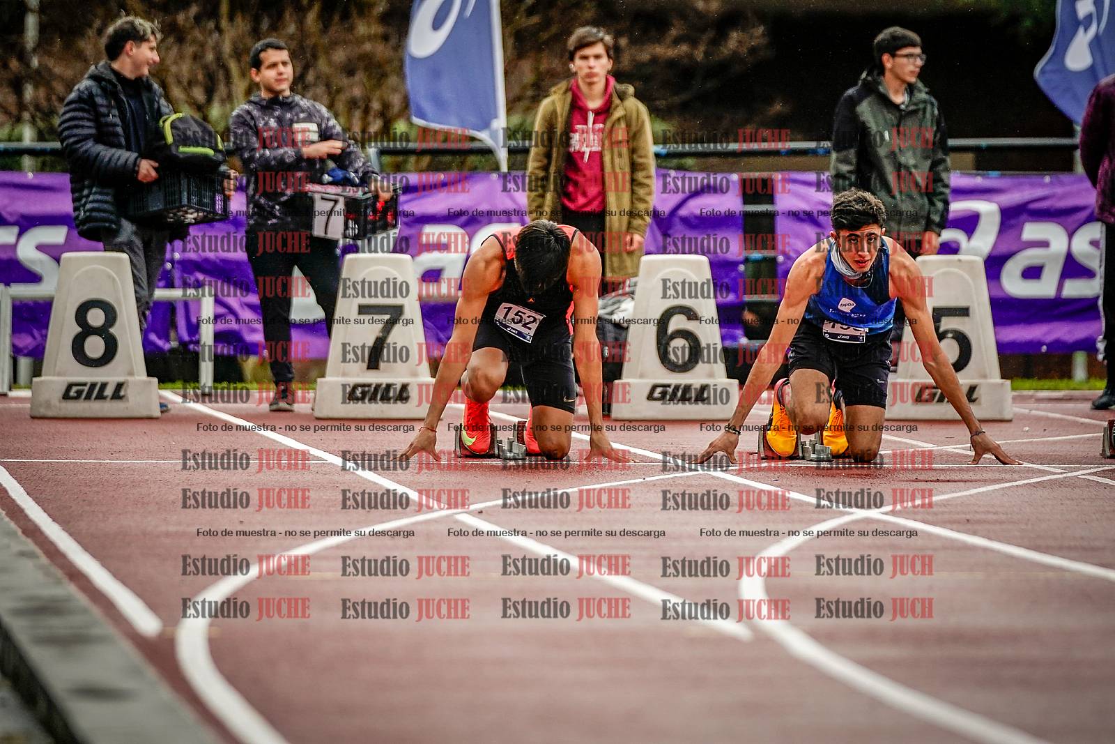 Fotos de los 100 m llanos de varones - decatlón 1