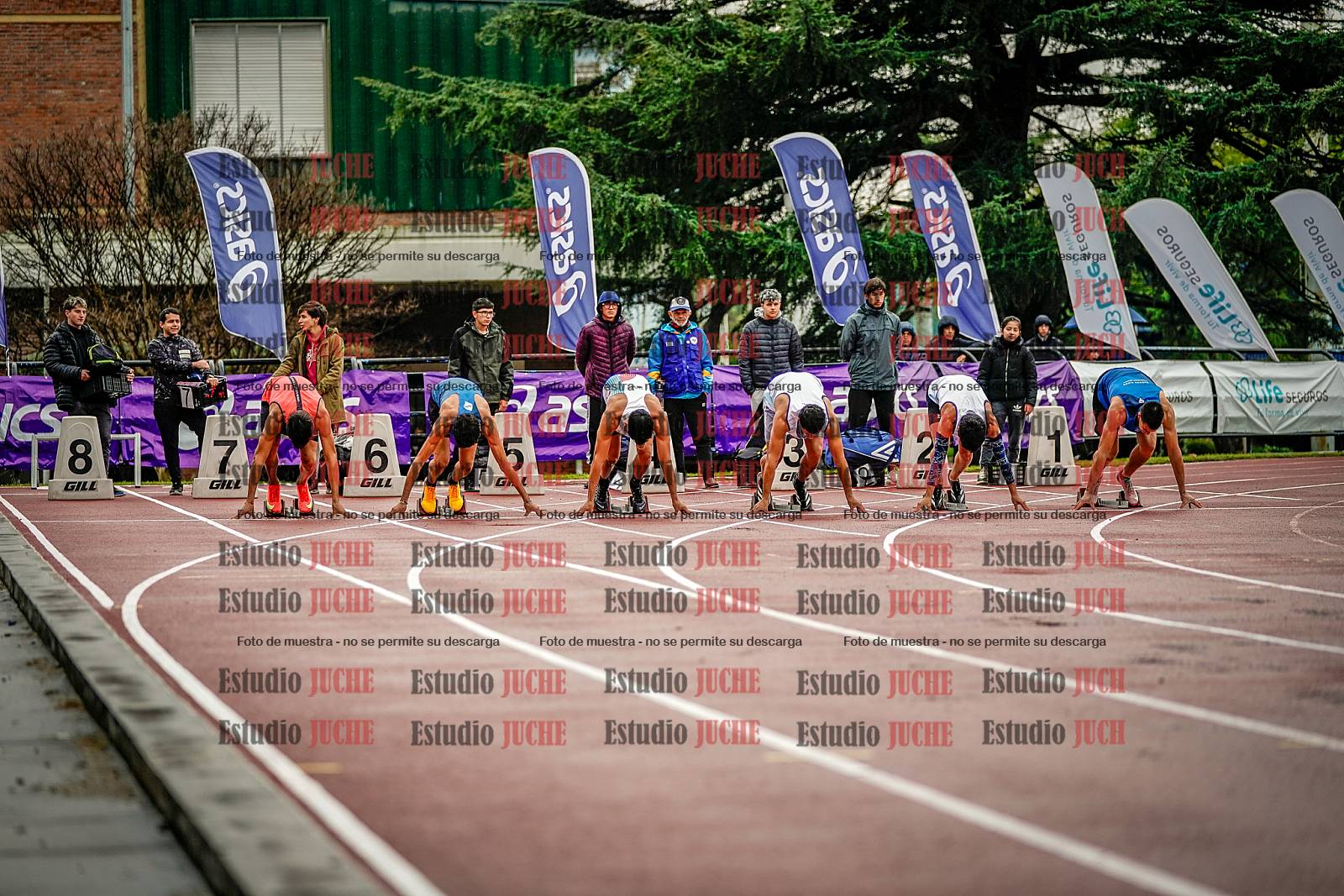 Fotos de los 100 m llanos de varones - decatlón 1