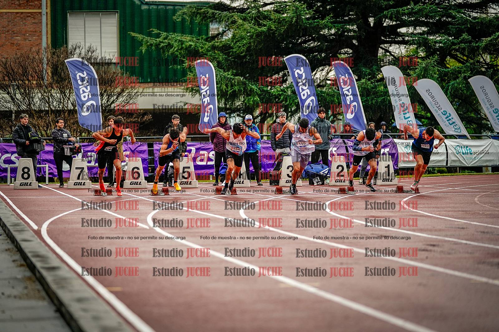 Fotos de los 100 m llanos de varones - decatlón 1