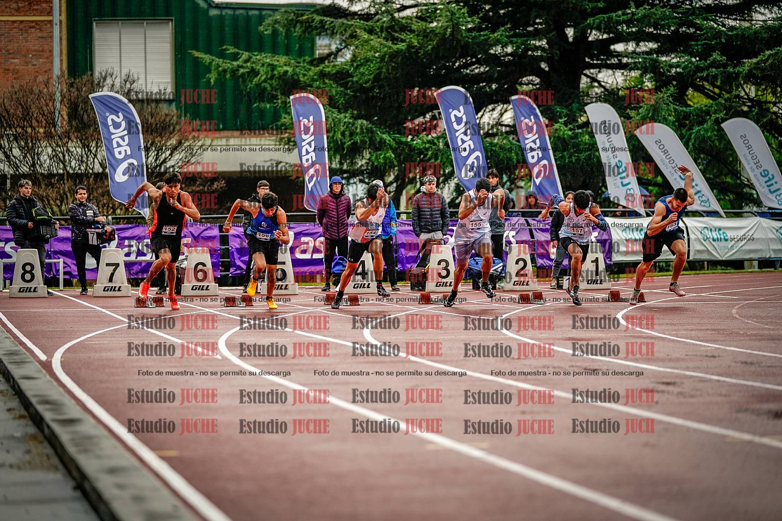Fotos de los 100 m llanos de varones - decatlón 1